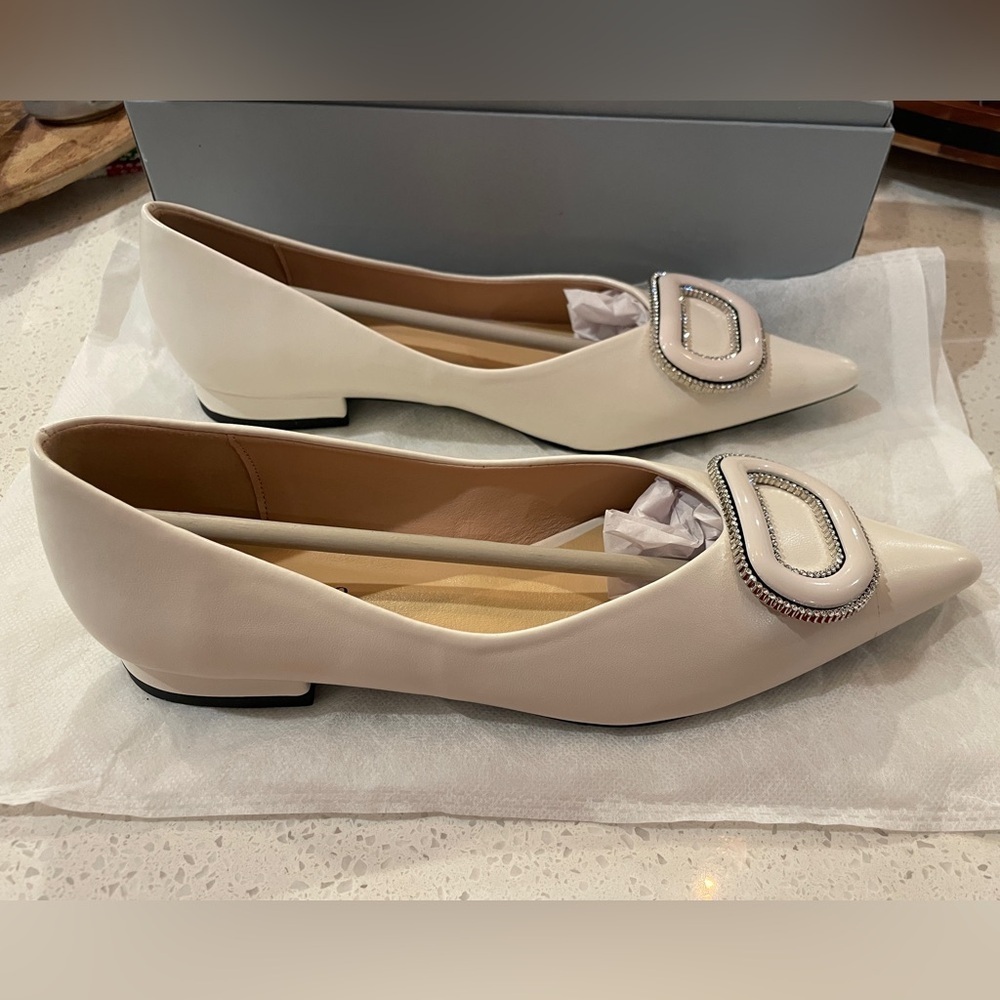 C.Paravano White Women's Shoes with Embellished Buckle - Picture 6 of 10